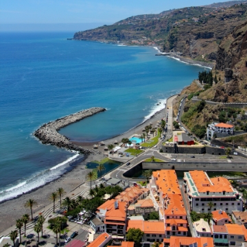 Beach and sandy coast in Machico